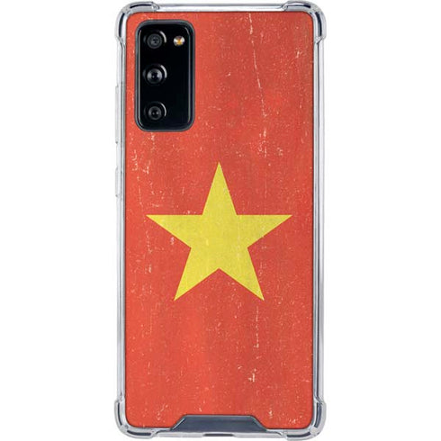 Vietnam Flag Distressed Galaxy S20 FE Clear Case
